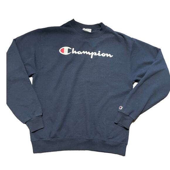 Champion Vintage Navy Blue Reverse Weave Crewneck Sz M - Picture 1 of 7
